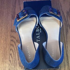 Talbots Denim Buckle Flats